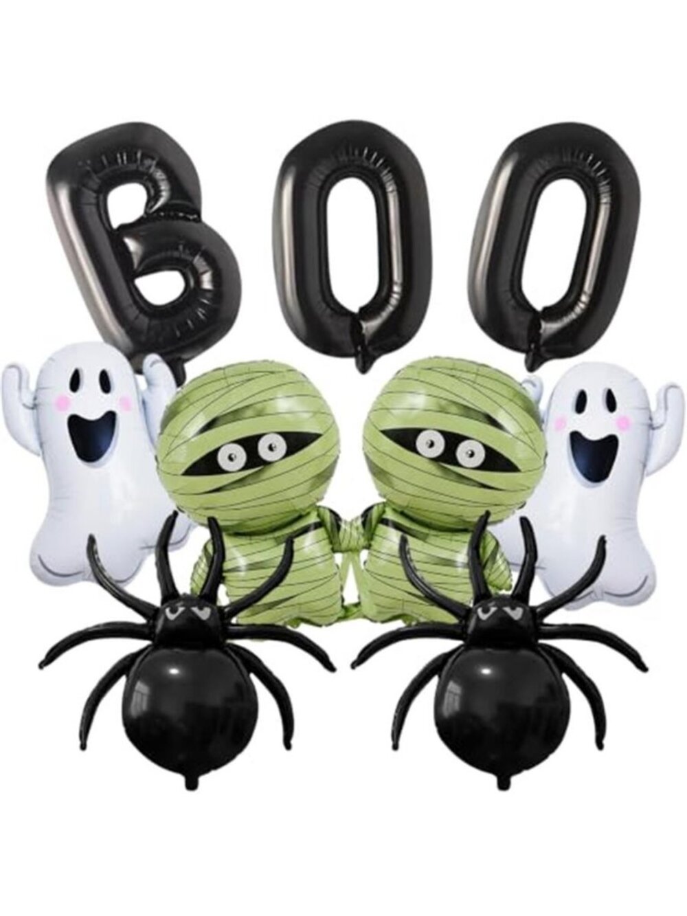 9Pcs Halloween Balloon Halloween Black Boo Balloons Set